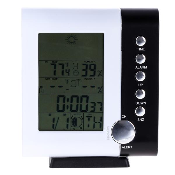 Wireless Digital Thermometer Hygrometer 433MHz Weather Station Alarm Clock