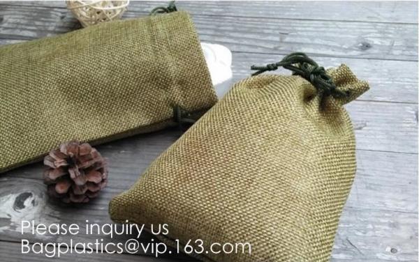 Assorted Colors Burlap Gift Bags with Double Jute Drawstrings Candy Sack Pouch Halloween Treat Gift Bags with Different