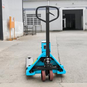Quality Blue Hand Operated Pallet Truck 2500kg , Manual Hand Pallet Jack With Printer for sale