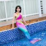Colorful Unicorn Mermaid Tails For Swimming With Flower Monofin Fade - Resistant