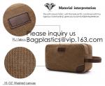 Natural Hemp Branded Cosmetic Bags,Custom Genuine Leather Travel Cosmetic Bag