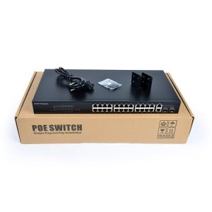 Quality 28-port 100M switch IEEE 802.3af/a standard 370W power backplane bandwidth 8.8 Gbps uplink port POE switch for sale