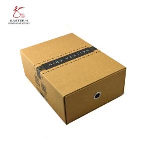 Quality CMYK Color Kraft Paper Shoe Box , Drawer Type Shoe Box Custom Size Accepted for sale