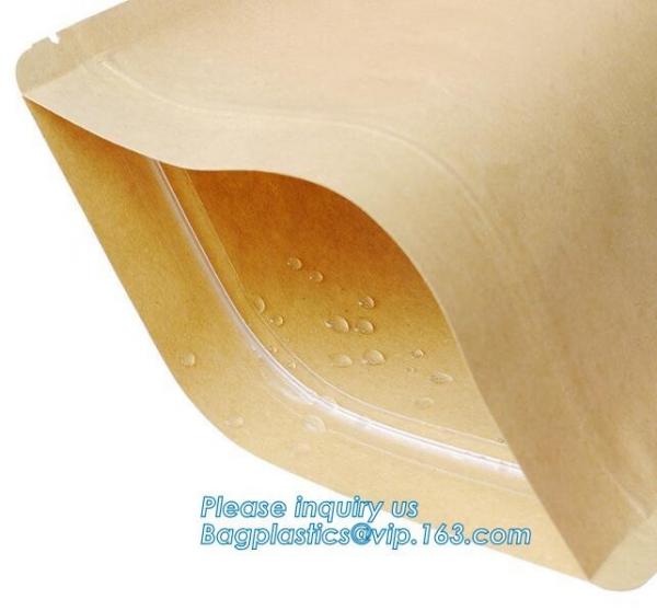 Food Grade Packaging Biodegradable Kraft Paper Rice Paper Bag,1kg 5kg food grade Rice package brown kraft paper packagin