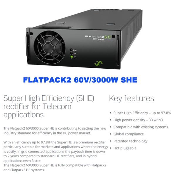 Eltek 60V Switching Power 3000W Electronic Power Telecom ELTEK Flatpack2 60/3000 SHE Rectifier Module 241119.706