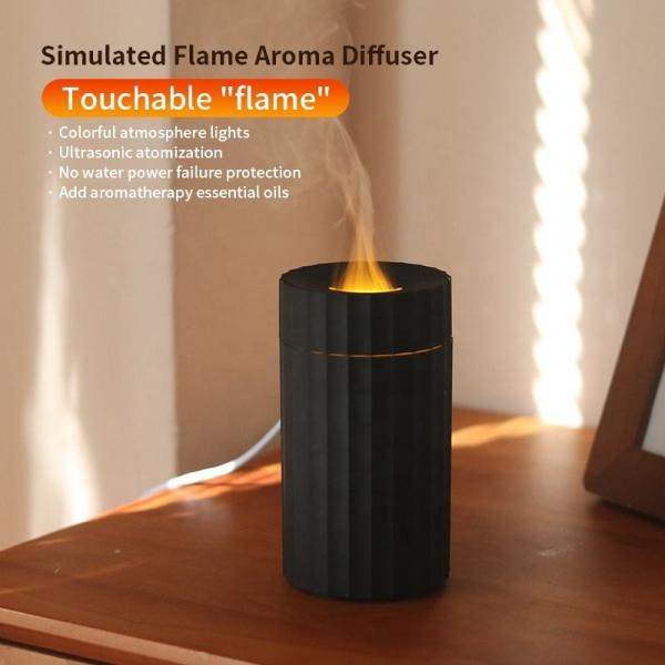 Buy Type C 100ml Flame Humidifier Fire Aroma Diffuser With 7C LED Changing Light at wholesale prices