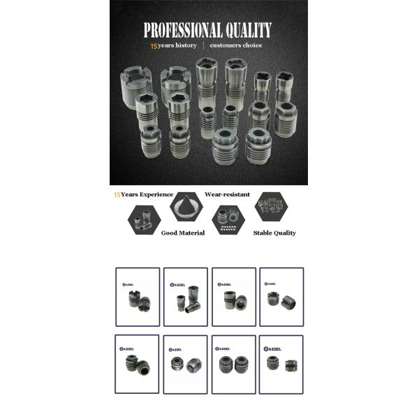 Custom Cemented Tungsten Carbide Alloy Spiral Thread Inner Hexagonal Head Water Spray Nozzle for PDC Drilling Oil Equipment