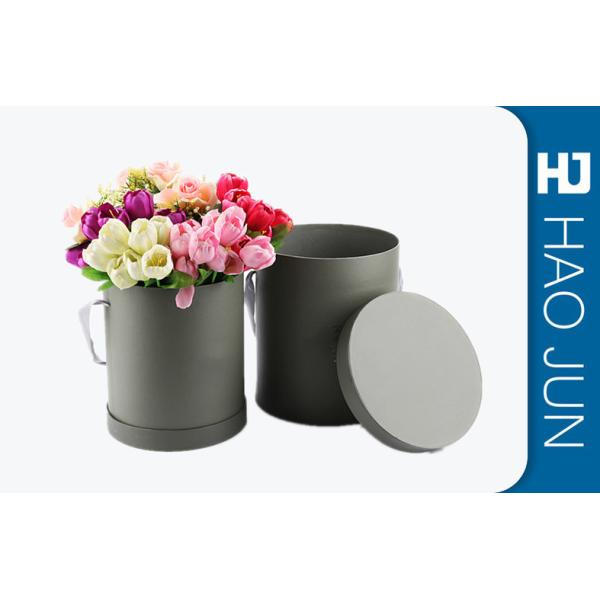 Professional Cardboard Flower Boxes Cylinder / Round Shape With Glossy Lamination