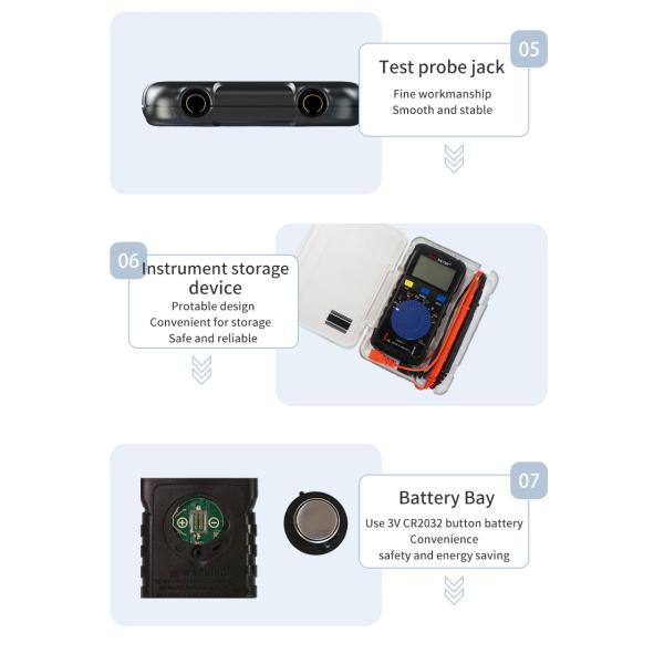 Handheld Portable Digital Multimeter AC DC 600V 400mA Buzzer Continuity Diode Test