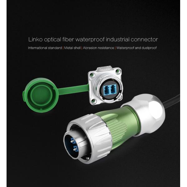 2018 DH24 Pogo Optical Fiber Circular WaterProof Connector for Signal Transfer, Metal Plug and Socket with Dust Cover