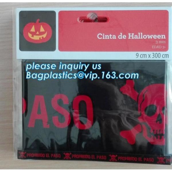 Caution Tape Halloween Red and White Banner Tape,EPI manufacturer in low price Halloween Caution Tape bagplastics packag