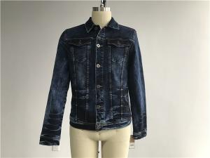 Quality Dark Mottled Wash Mens Denim Jacket And Jeans / Denim Jean Jacket TW76378 for sale