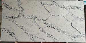 China NSF Granite Quartz Stone Benchtop Kitchen 8mm Thick Snow White Quartz Island Top Faux Stone Siding Panels on sale
