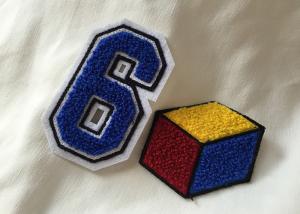 Quality Personalized Embroidered Number Patches , Iron On Embroidered Letter Patches for sale
