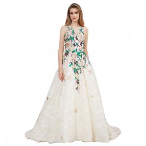 Quality Elegant Sleeveless Sexy Backless Bridesmaid Dresses / Long White Wedding Dress for sale