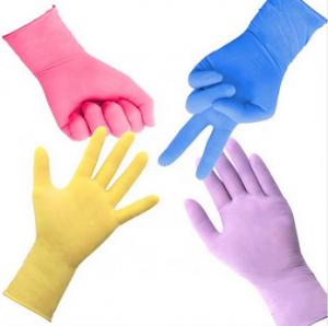 China Colorful Nitrile Disposable Gloves Protection Waterproof For Household Beauty on sale