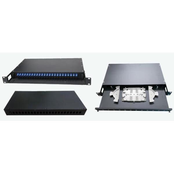 1 RU 12 Port Singlemode LC-UPC Rack Mount Patch And Splice Panel 900um Pigtails
