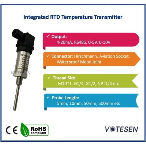 Integrated RTD PT100 Temperature Sensor RS485 PT1000 For Power Station