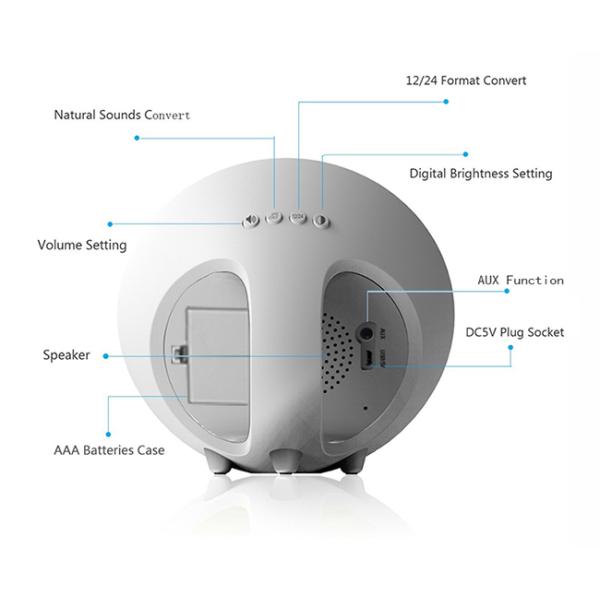 Digital Sunrise Lamp Alarm Clock , Multi Colorful Night Light Up Alarm Clock