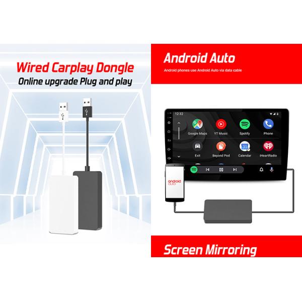 Black Automotive Electronic Accessories Carplay Dongle Plug And Play Support Mirror Link