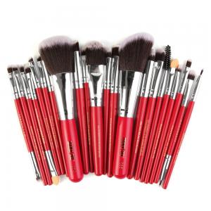 Quality 22 Pieces Wood Handle High Quality Makeup Brushes Fan Brush best make up brush for sale