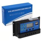 Auto PWM Solar Panel Controller 12v 24v 10a 20a 30Amp With LCD Display Dual USB