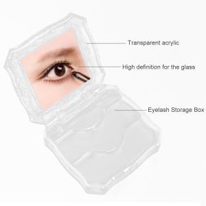 Quality ODM Transparent Square Shaped False Eyelash Storage Case With Mirror for sale