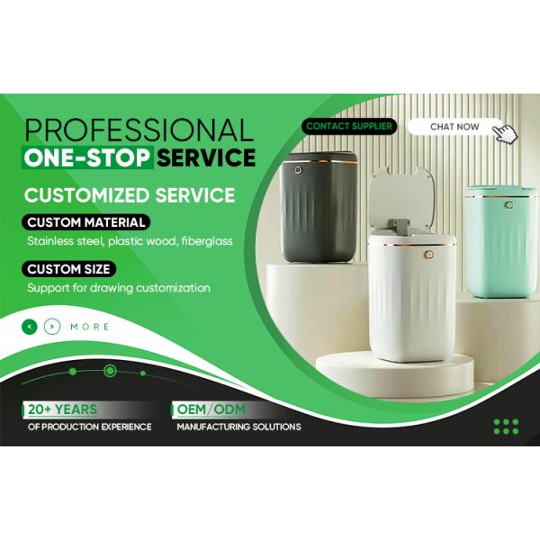 13 Gallon Smart Automatic Kitchen Bathroom Biodegradable Waste Bin Round Plastic Trash Can With Lid