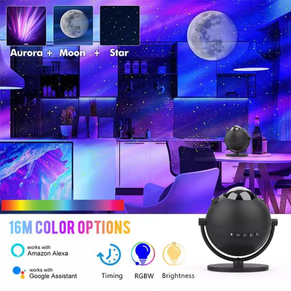 Tuya Wifi Smart Star Projector Night Light Alexa Google Starry Sky Night Projector