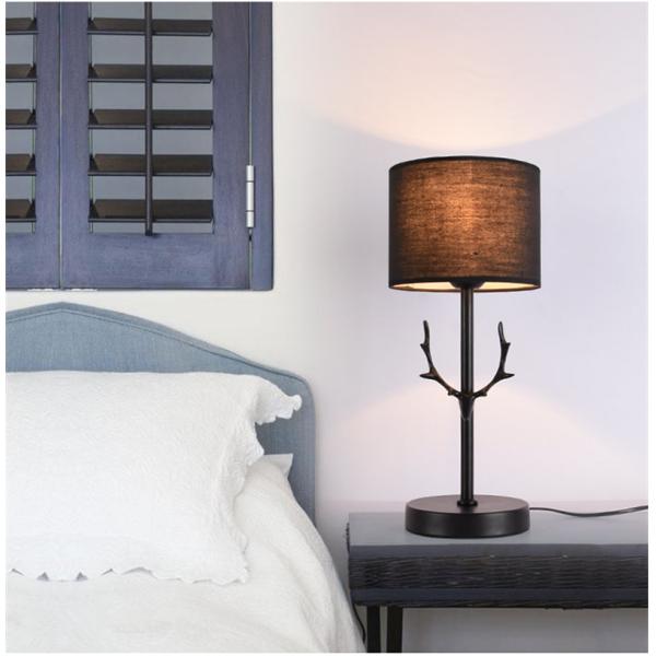LED Antler Table Lamp Nordic Dimmable Desk Lamp Bedroom Bedside Hotel Black Study Lamp(WH-VTB-27)