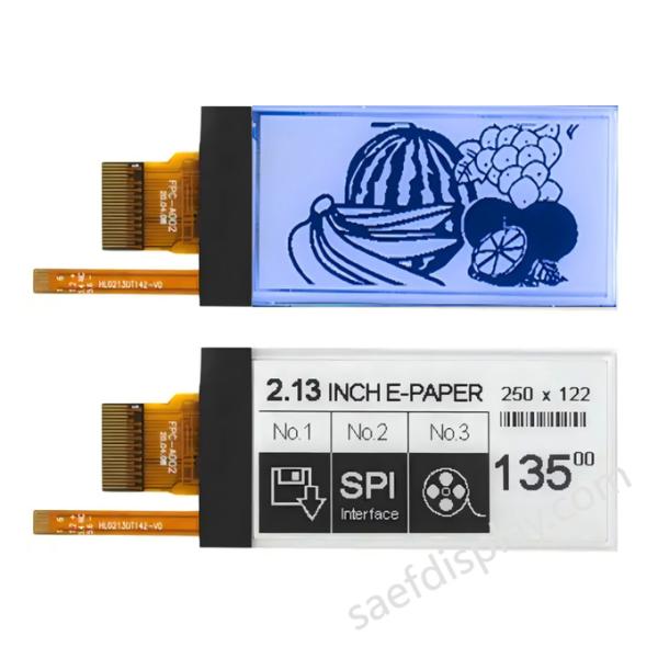 2.13" E-ink Display with Frontlight | 122×250 | 0.3s Partial Refresh | SPI Interface | Custom CTP