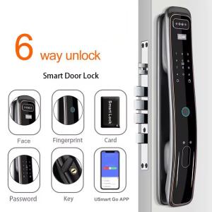 China Glomarket Fully Automatic Tuya Wifi Smart Door Lock Mobile Phone Control Fingerfrint Digital Password Smart Lock With Camera on sale