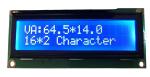 16 Characters X 2 Lines Character LCD Display Module STN Blue Negative With