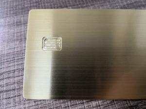 Quality Gold Brushed Small Chip Slot 0.8mm Metal Membership Card for sale