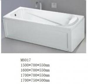 Quality Acrylic Rectangular Freestanding Soaking Tub / Stand Alone Soaker Tub for sale