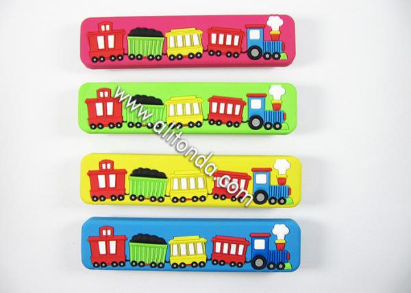 Environmental soft pvc handles custom with train car image cartoon children room door knobs custom