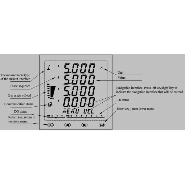 Three Phase 220V Harmonic Power Analyzer Meter Panel Mounted Acrel APM830