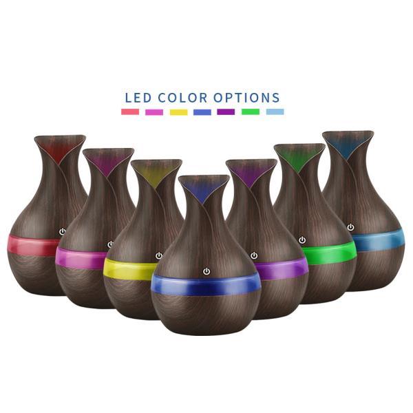 USB Wood Grain Ultrasonic Air Humidifier Household Aroma Diffuser Aromatherapy Mist Maker with Light