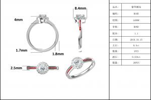 China Main Stone Round Pattern Cut 9k Moissanite 925 Silver Women Ring on sale