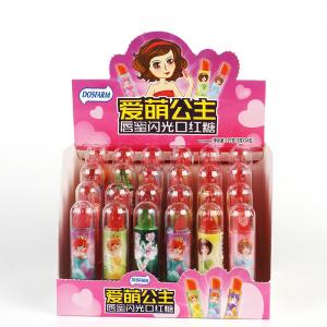 Quality Healthy Sugar Free Candy Lipstick Shape Lollipop Flashlight Lighting Lipstick Toy Candy for sale
