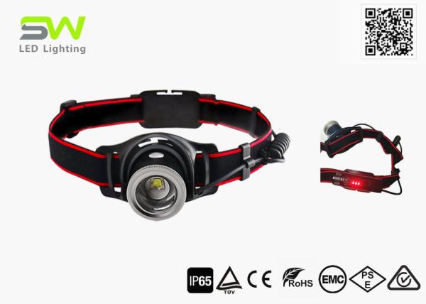 Buy Magnetic Rechargeable High Lumen LED Headlamp Zoomable With Red Warning Lamp at wholesale prices