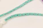 Dip Dyed Gradient Multi Color Composite Drawcord With Silver Metallic Thread