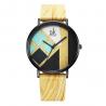 Fashion Women's Watches Wooden Design Leather Irregular Clock Vintage Ladies Quartz Wrist Watch for sale