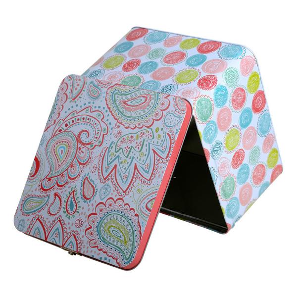 Factory Price Rectangle Shaped Suitcase Tin Box with Handle Custom Metal Lunch Box with Lock Tin Box