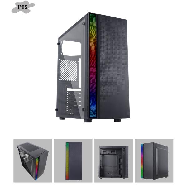Micro ATX cpu Computer Cabinet RGB Light 12CM With Full Acrylic Panel