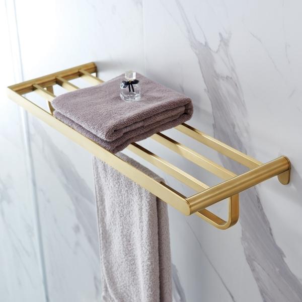 Buy Multi Function Double Bathroom Towel Racks Hardware Custom Logo at wholesale prices