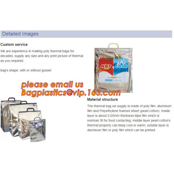 reflective Thermal Plastic handle portable aluminum epe foam Insulation bag cool bag,aluminum film lunch Thermal food pi