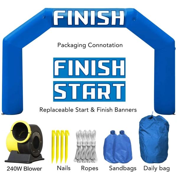 3m Outdoor Inflatable Finish Line Arch Customize Logo With Air Pump