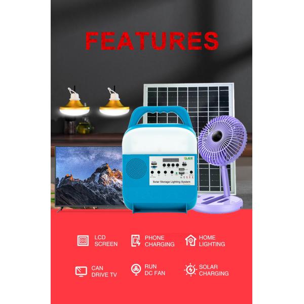 Powered Portable Solar Camping Light Home System Kits SRE-815B With Fan