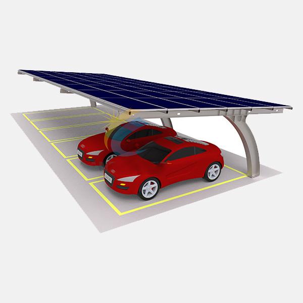 Buy On/Off Grid Outdoor Carport Solar Systems Waterproof Photovoltaic Panel High Stability Galvanized Solar Car Parking Rack at wholesale prices